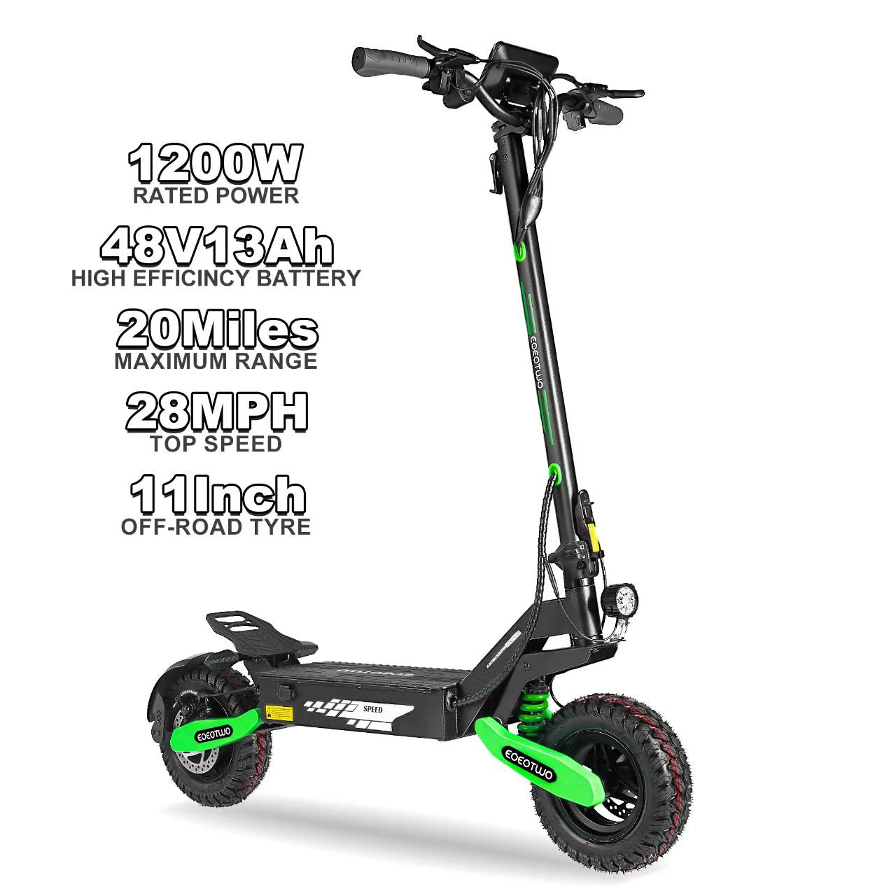 EOEOTWO GT06 Electric Scooter 1200W Off Road Dual Suspension