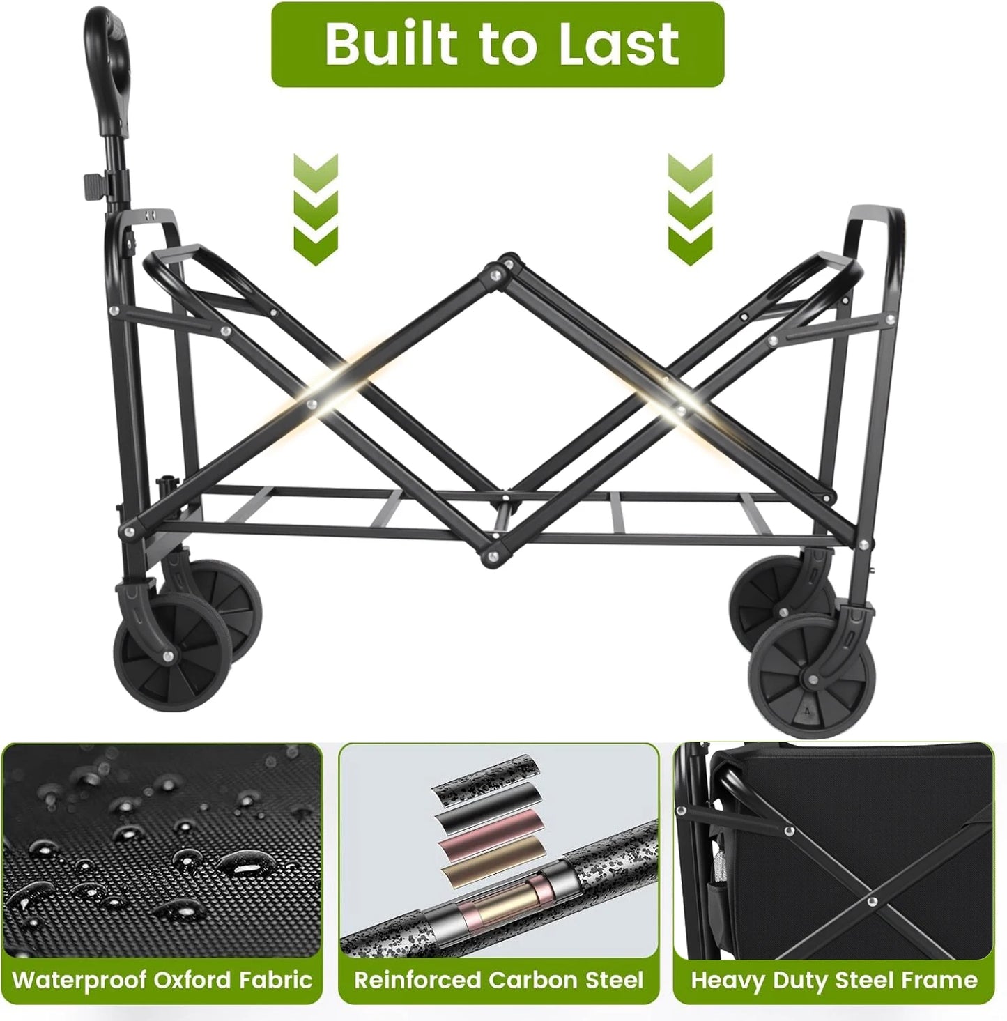 Heavy Duty Wagon Carts Foldable Portable Wagons For Groceries