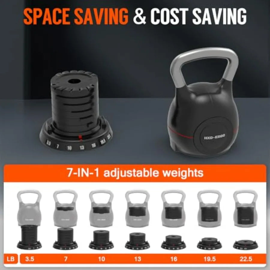 LISM Adjustable Kettlebell Weight Set With Quick Adjustments
