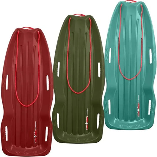 Retrorider Plastic Snow Sled With Cold-Resistant Coating And Hard Bottom