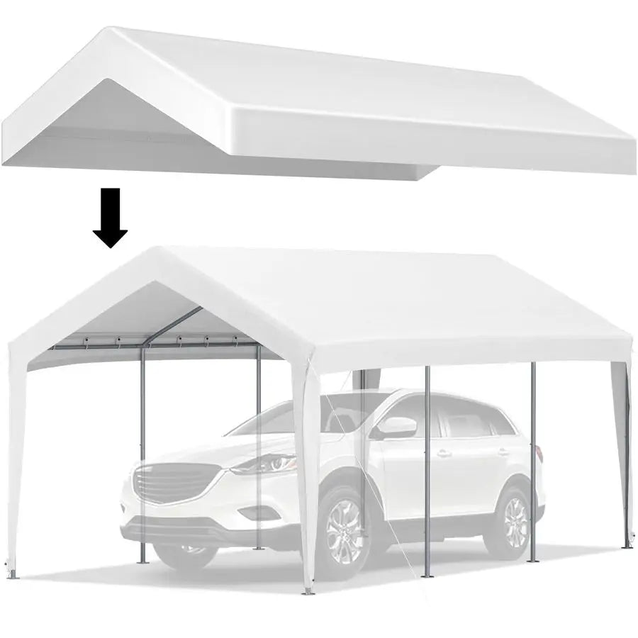 Carport Replacement Canopy Cover Ripstop PE Fabric UV Resistant