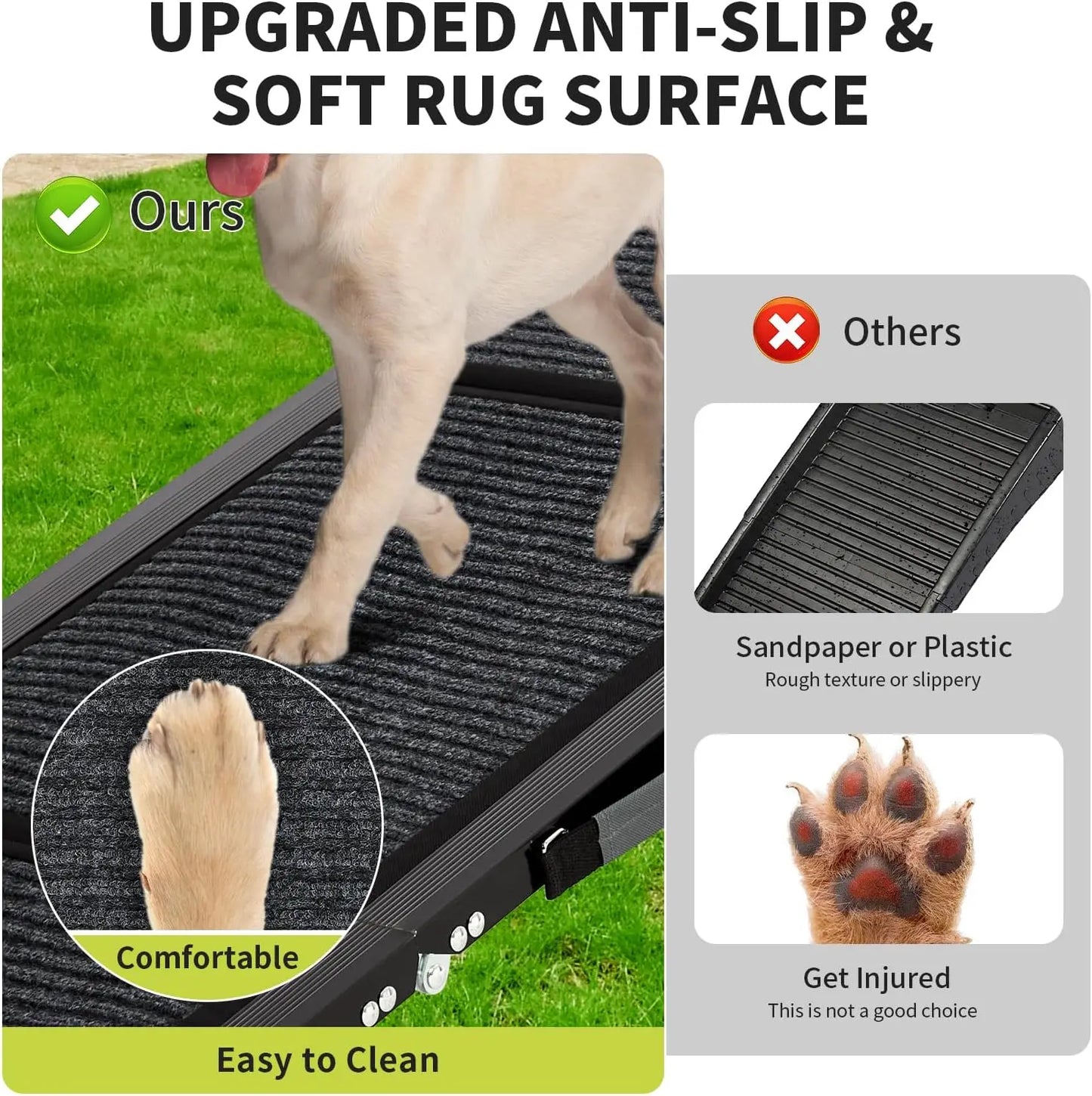 HiMISS Dog Ramp For Car Folding Pet Stairs Heavy Duty