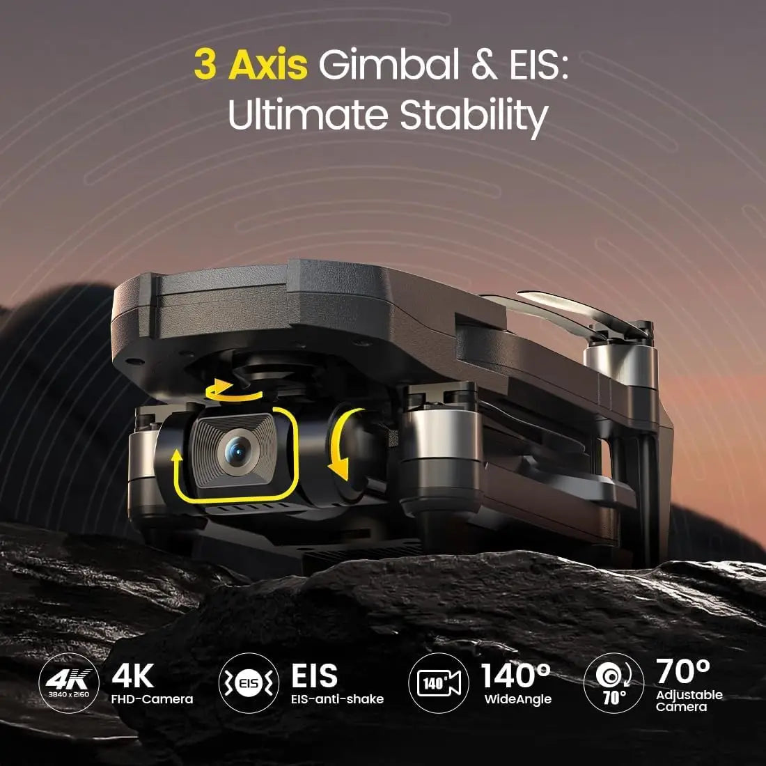 4K GPS Drone With 3 Axis Gimbal And Foldable Design