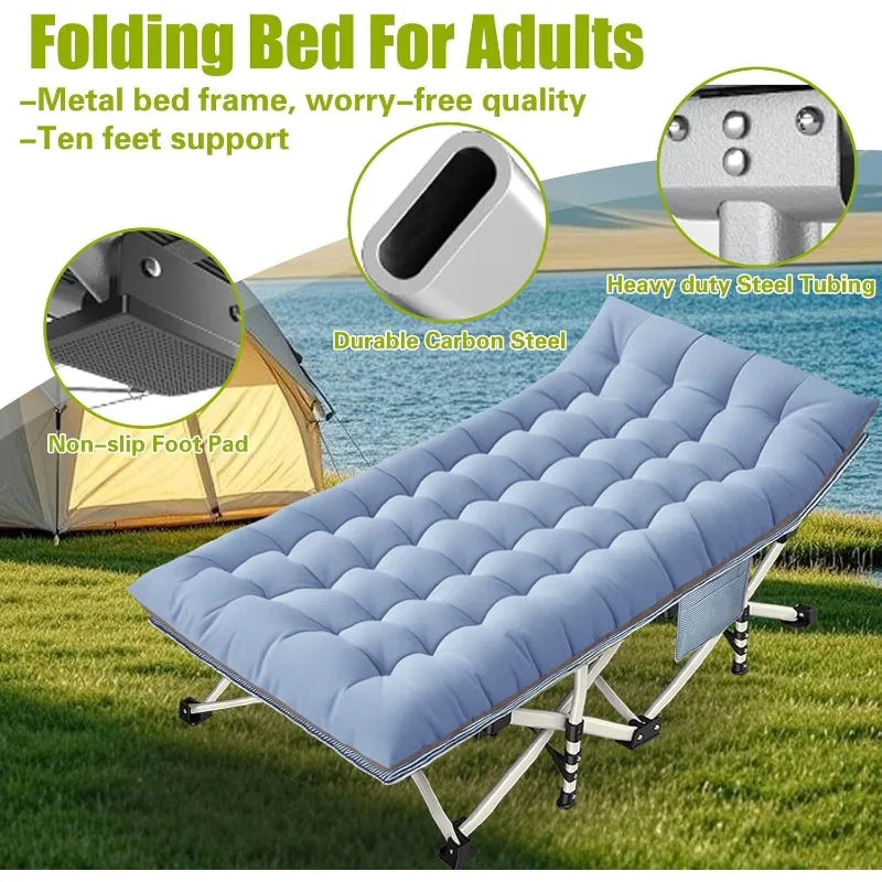 YTYIN Camping Cot for Adults Heavy Duty Folding Bed Mattress