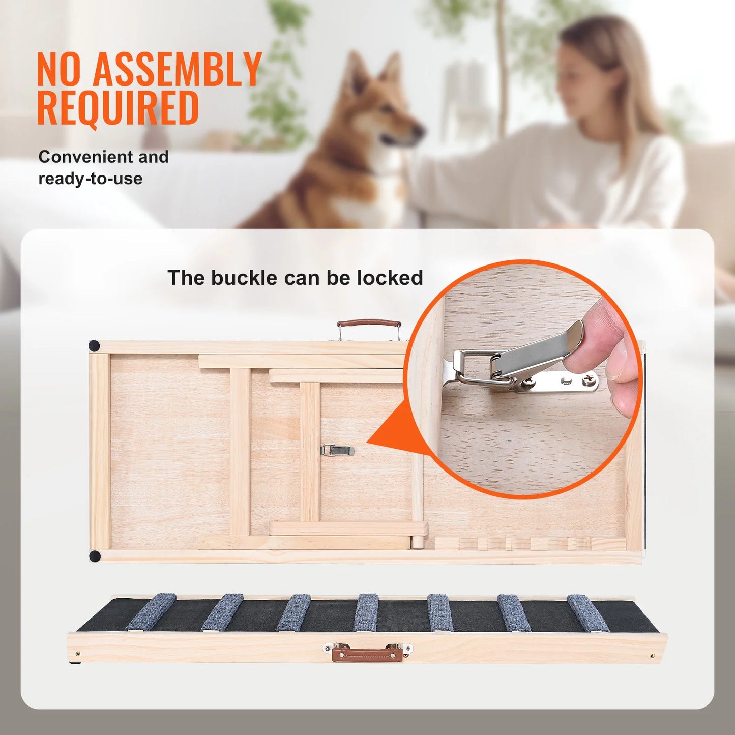 SucceBuy Anti Slip Folding Dog Ramp With Adjustable Height
