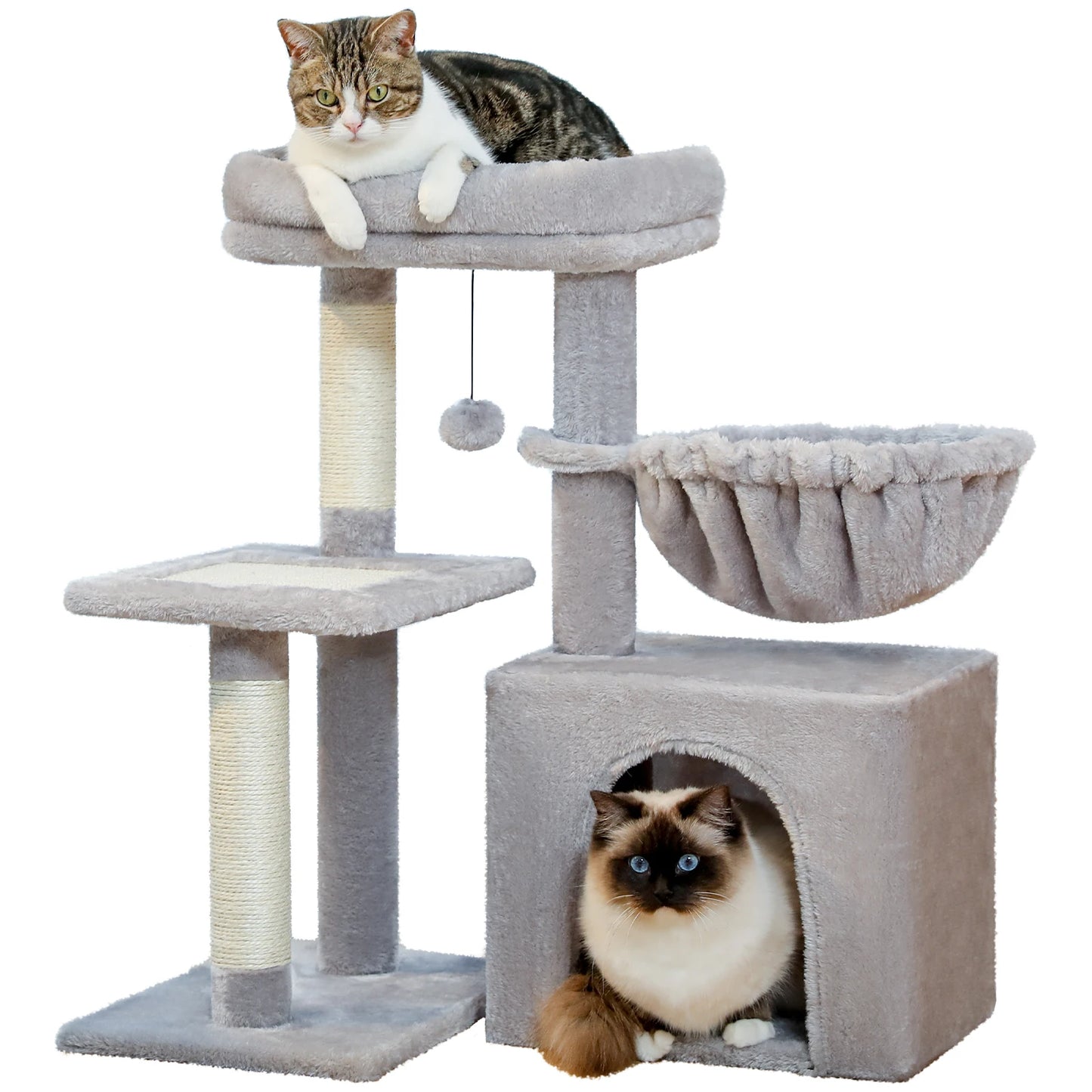 PEQULTICN Three Tier Cat Tree Tower With Sisal Scratching Post