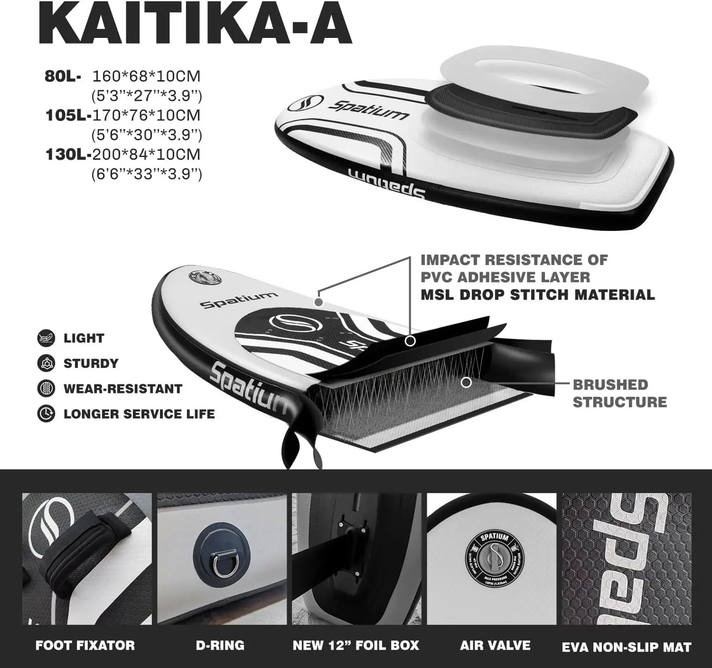 Spatium Hydrofoil Surfboard With Accessories Kit