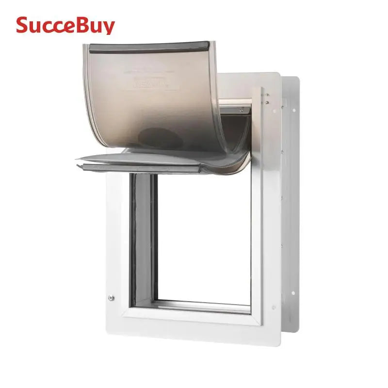 SucceBuy Pet Door With Metal Frame Lock 3 Flap Weatherproof