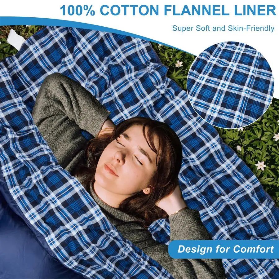 Cotton Flannel Sleeping Bag For Camping