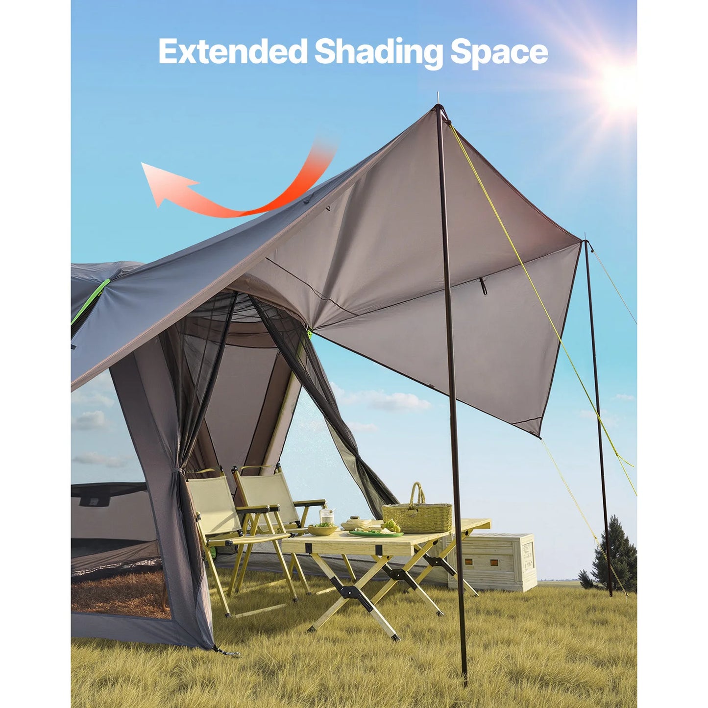 SucceBuy SUV Tent For Camping With Shade Awning Mesh Windows