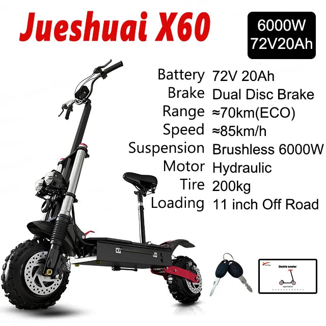 Jueshuai Outdoor Electric Scooter 48V-72V 1000W-6000W Off Road