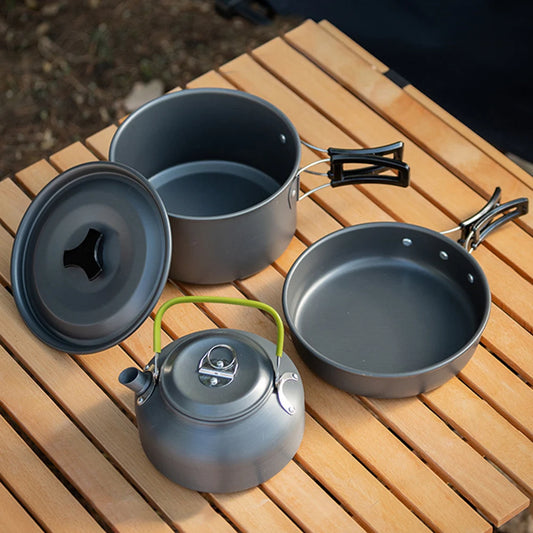APWIKOGER Camping Cookware Set Outdoor Pot Pan Kettle Kit