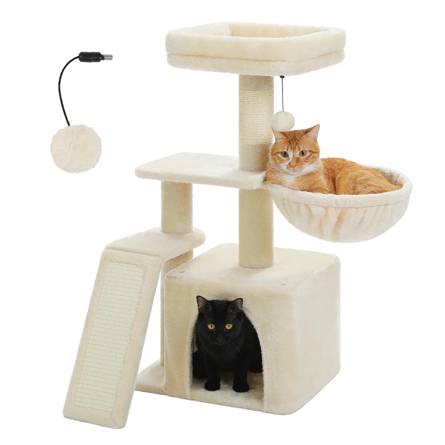 PEQULTICN Three Tier Cat Tree Tower With Sisal Scratching Post