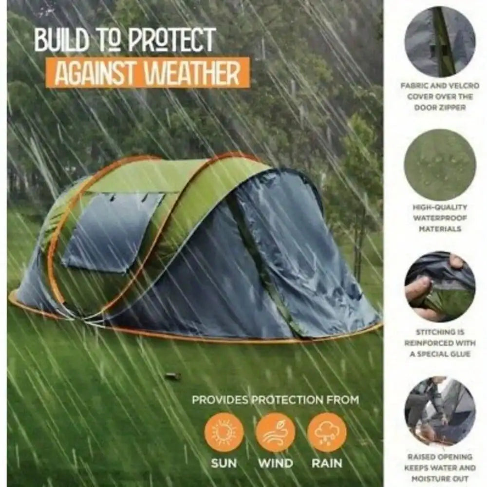 Building Pop Up Camping Tent Two Doors UPF50 Waterproof