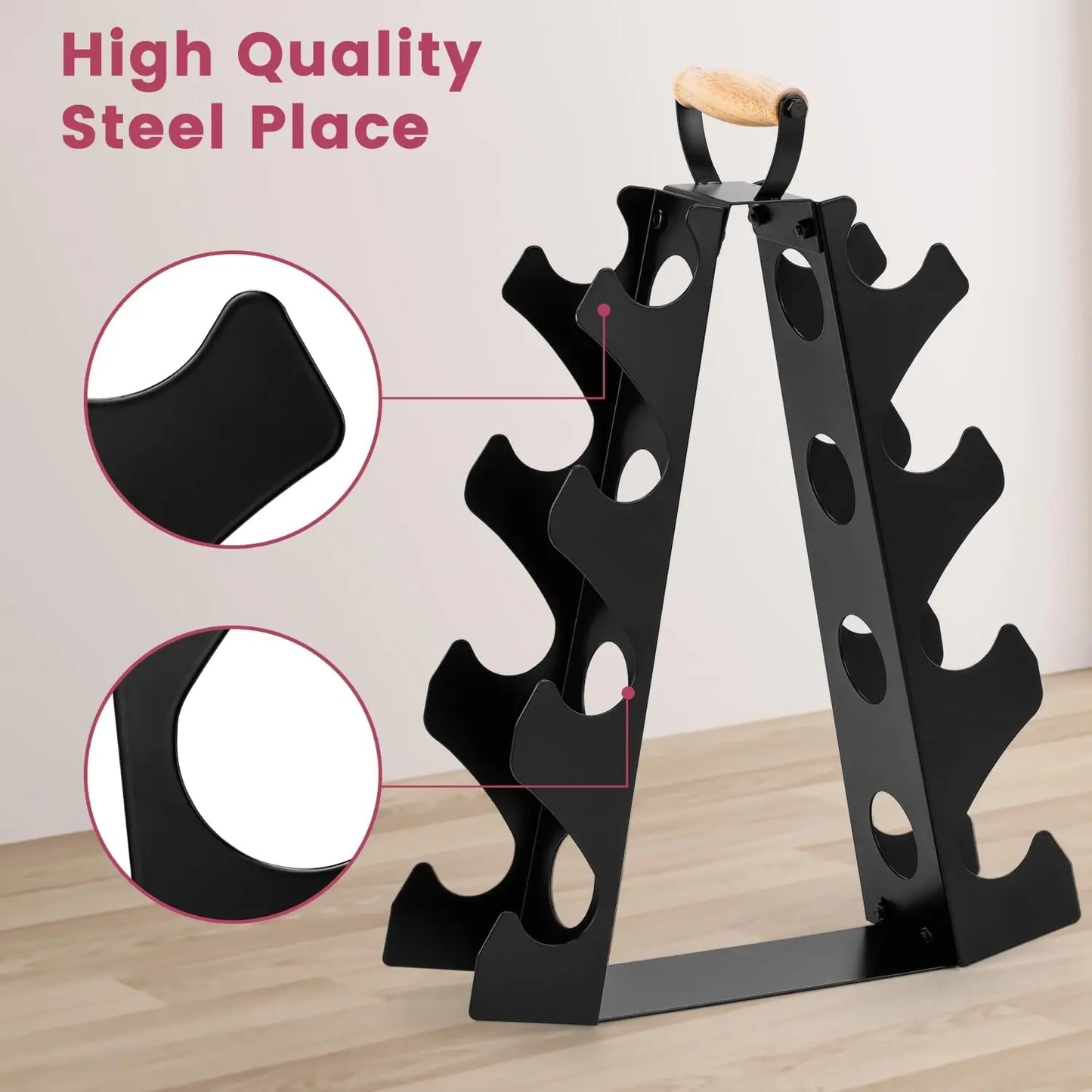 Compact A Frame Dumbbell Rack Stand for Home Gym Storage