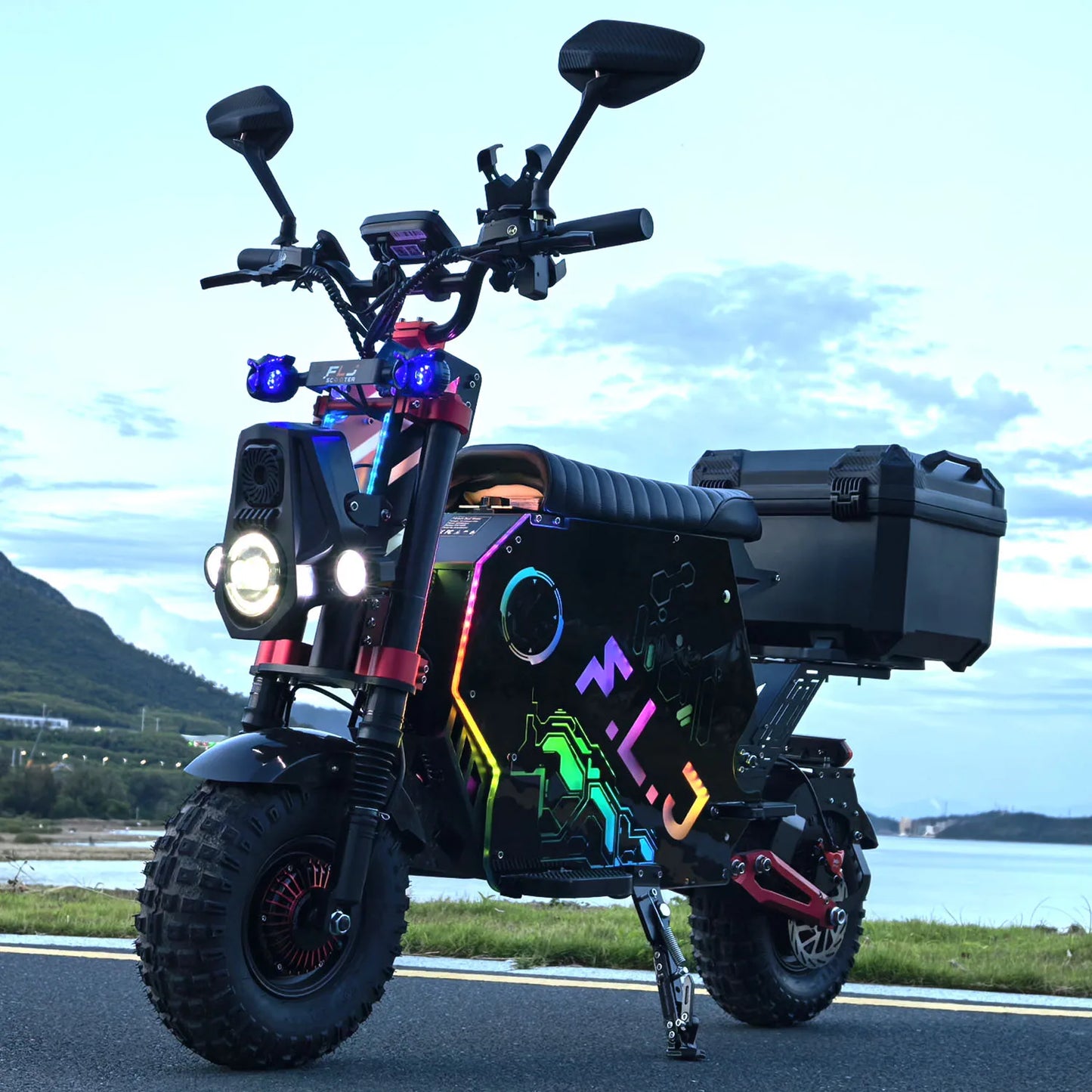 FLJ 72V 12000W Electric Off Road Scooter With App