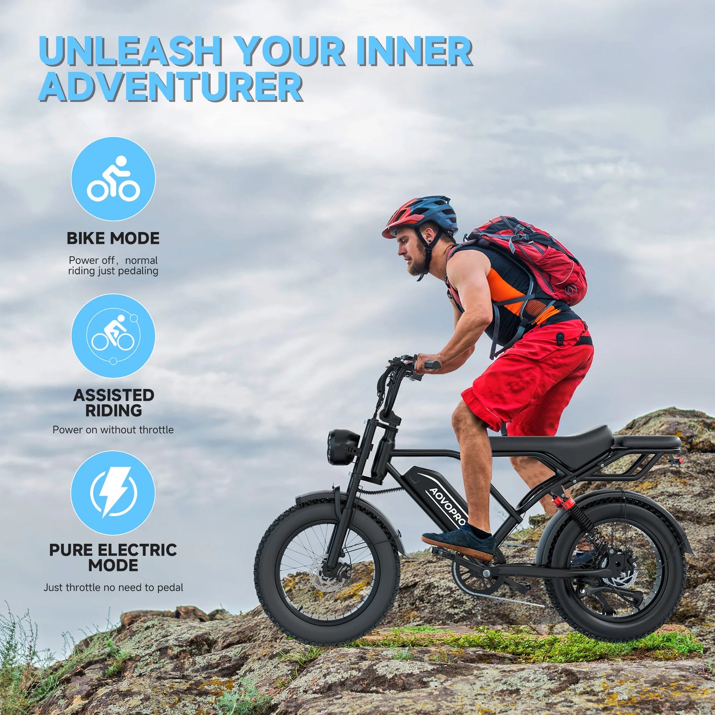 AOVOPRO AP20 Electric Scooter 1500W Peak Power 70 Mile Range