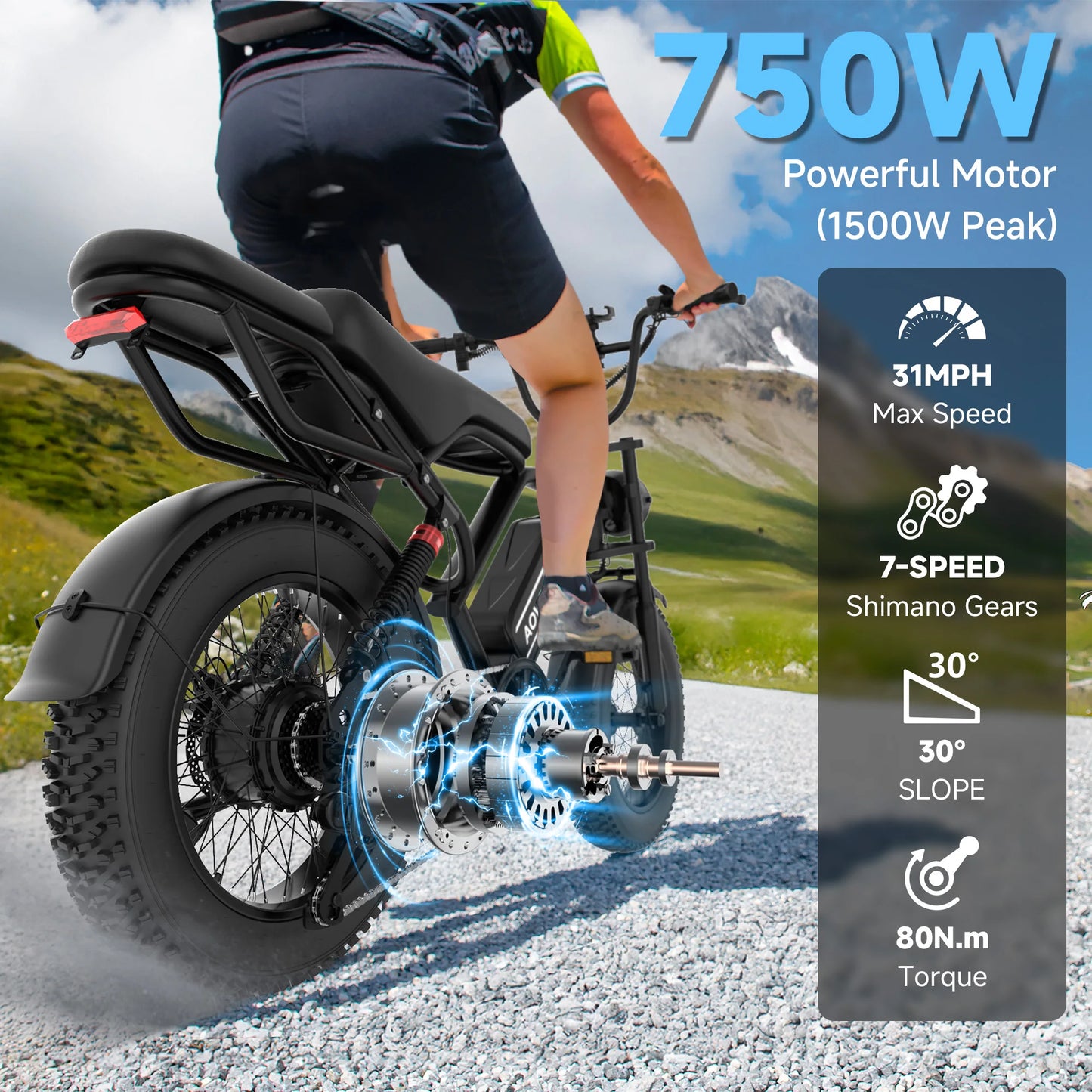 AOVOPRO AP20 Electric Scooter 1500W Peak Power 70 Mile Range