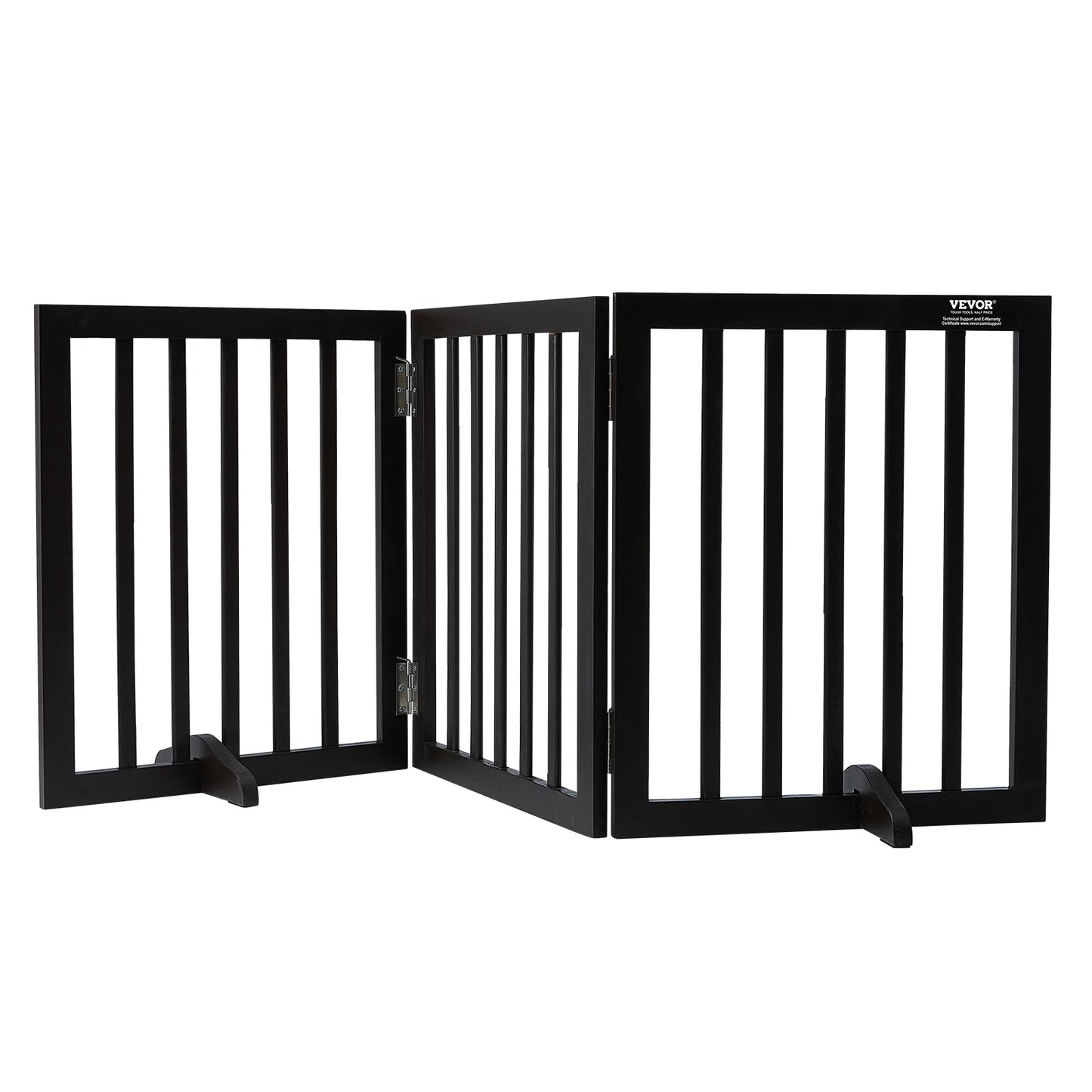 SucceBuy Free Standing Dog Gate Three-Panel Foldable Barrier