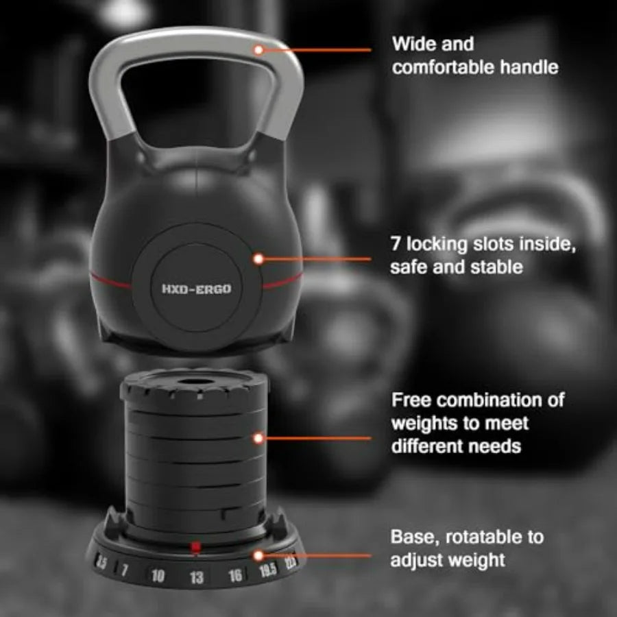LISM Adjustable Kettlebell Weight Set With Quick Adjustments