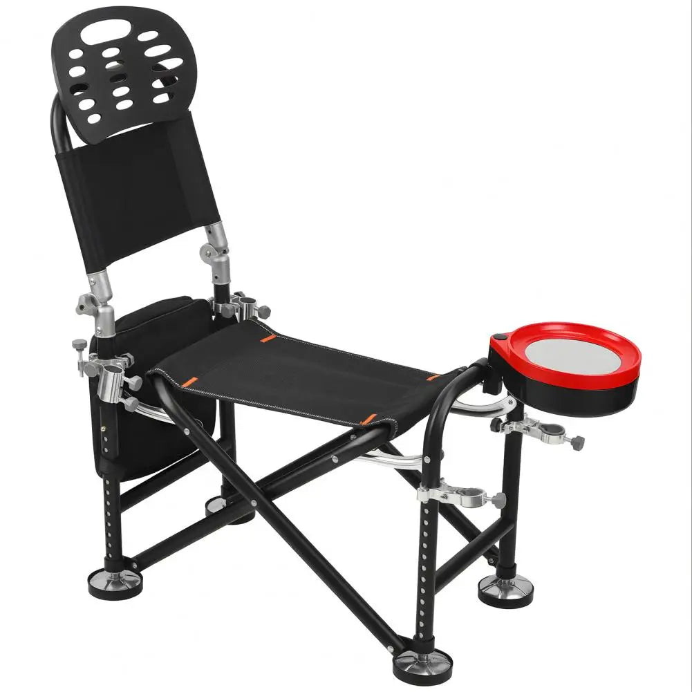 Foldable Fishing Chair With Backrest And Rod Holder