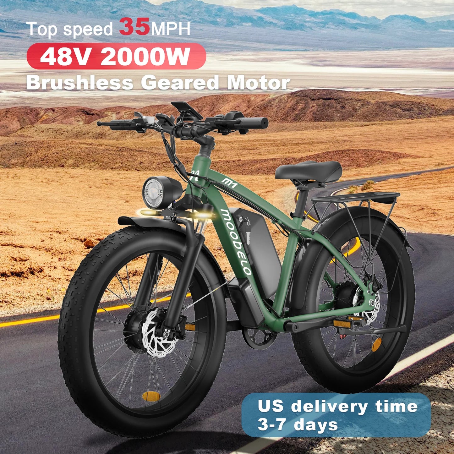 MOOBELO M1 48V 2000W Dual Motor Fat Tire Electric Bike