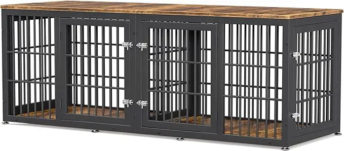 Decorative Wooden Dog Crate Furniture With Divider