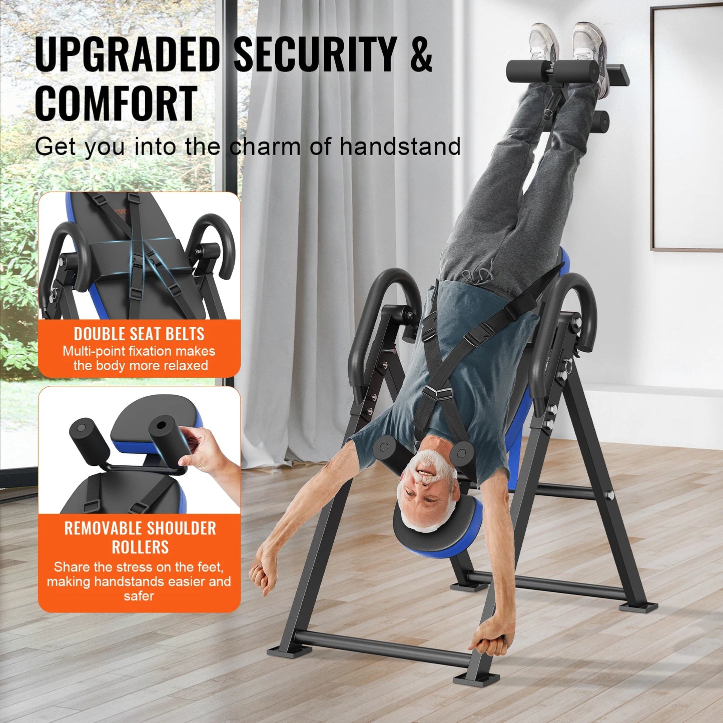 SucceBuy Inversion Table Heavy Duty Decompression Back Stretcher With Headrest