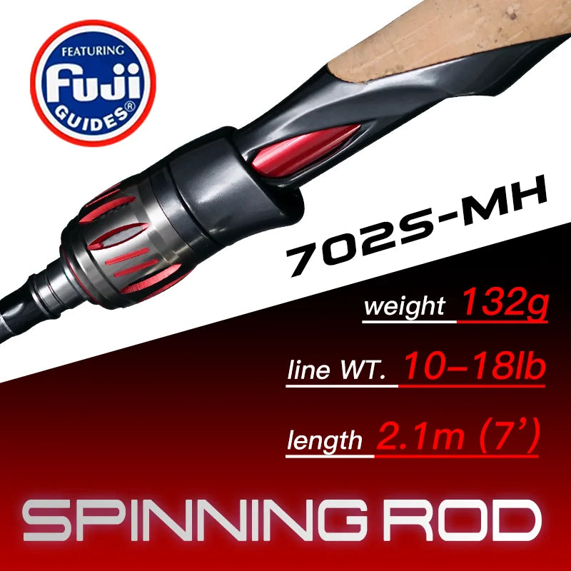 SeaSir Repeater Spinning Casting Rod Fuji-O Guide Rings Carbon Cork