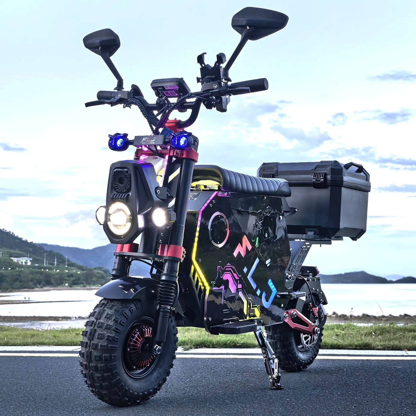 FLJ 72V 12000W Electric Off Road Scooter With App