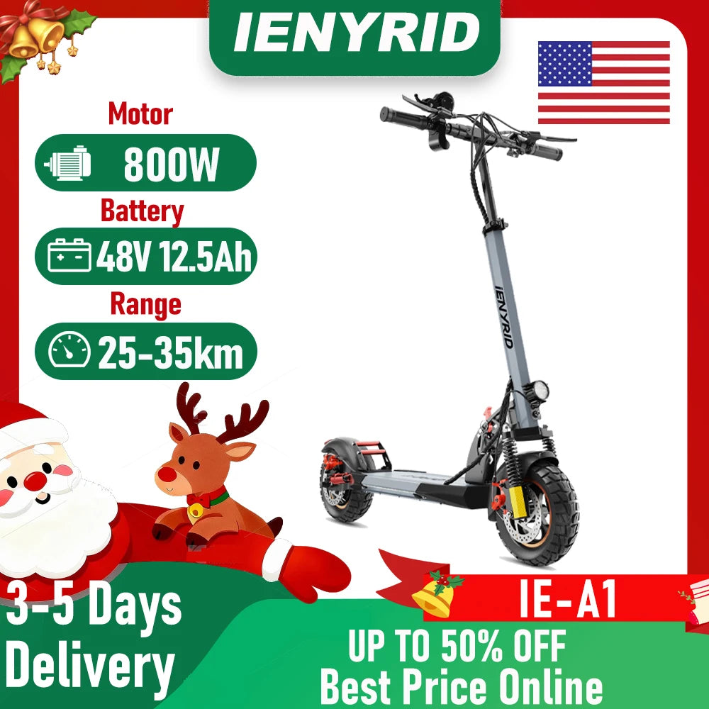 IENYRID A1 Foldable Electric Scooter 800W 48V 20-30km Range