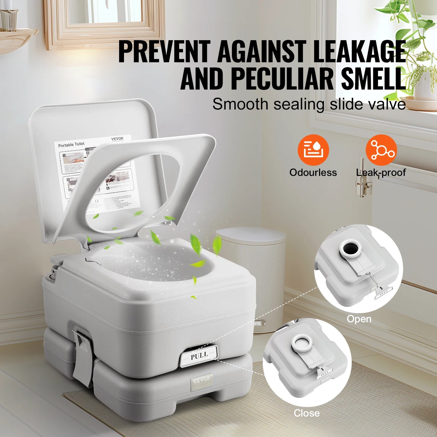 SucceBuy Portable Camping Toilet With Push Button Flush