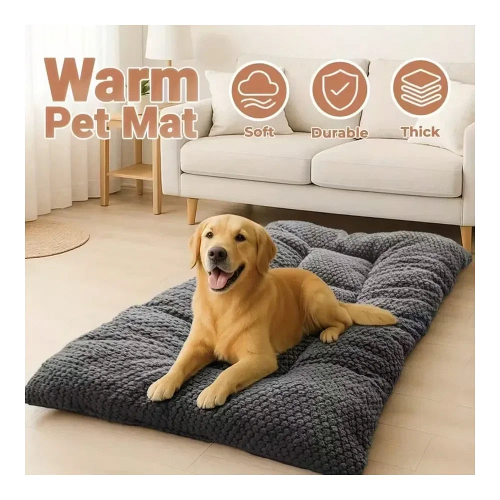 Cotton Plush Dog Bed Square for Warm Comfort and Rest