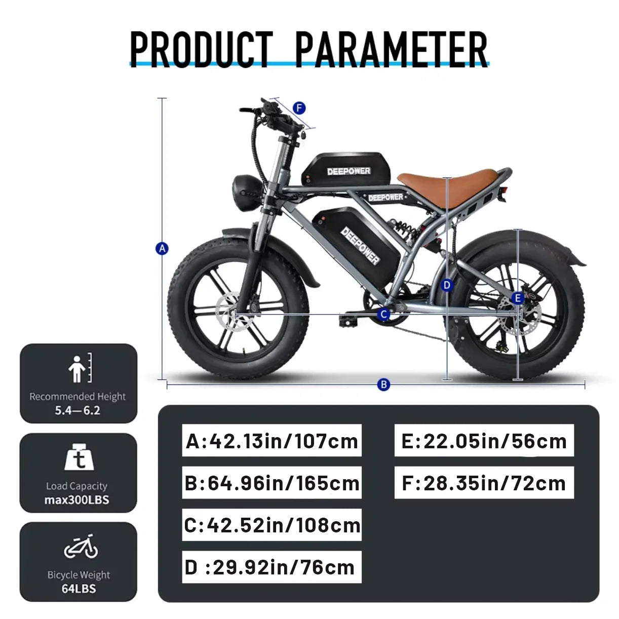 DEEPOWER S7Pro Off-Road Electric Bike 1500W Brushless Motor