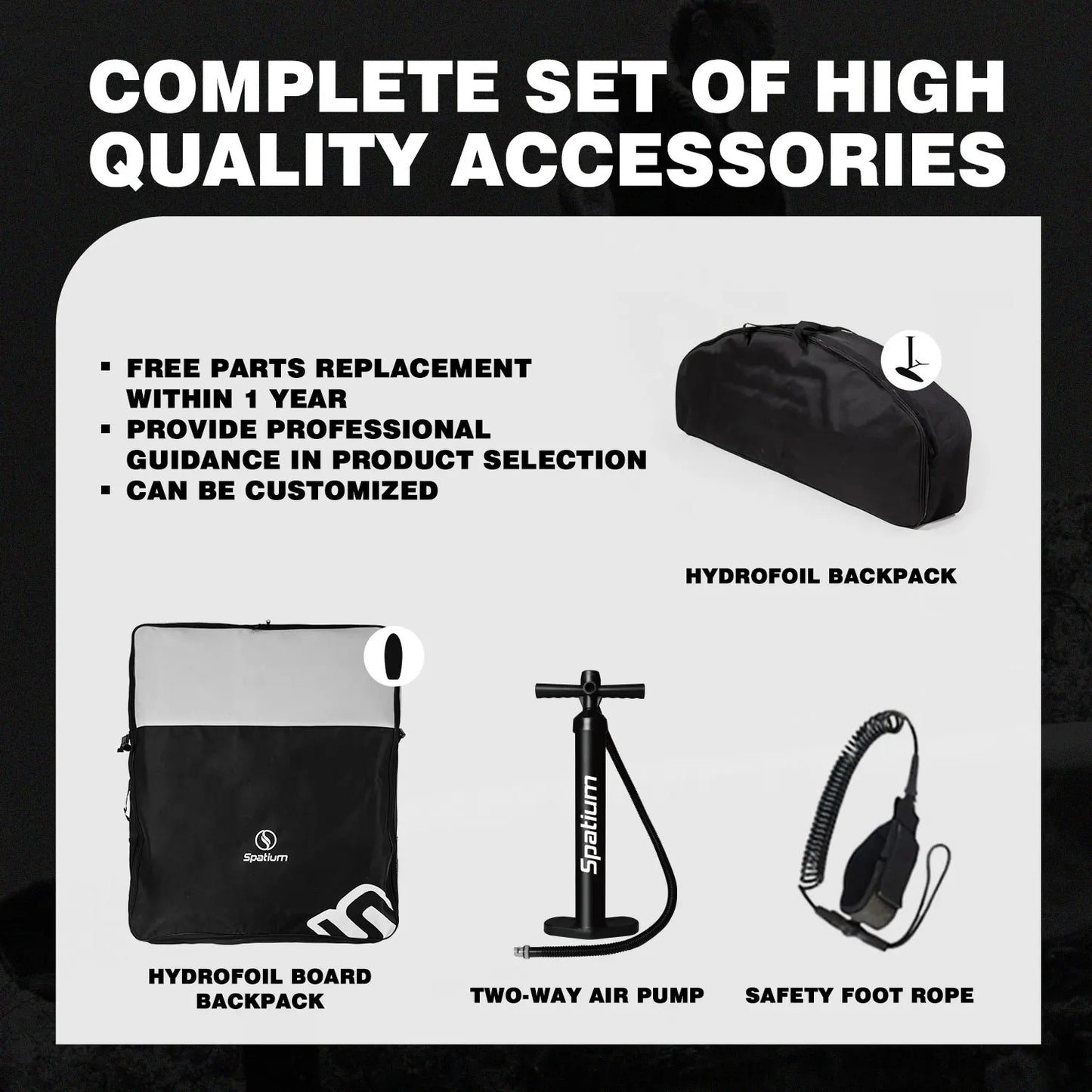 Spatium Hydrofoil Surfboard With Accessories Kit