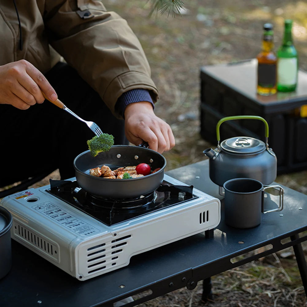 APWIKOGER Camping Cookware Set Outdoor Pot Pan Kettle Kit