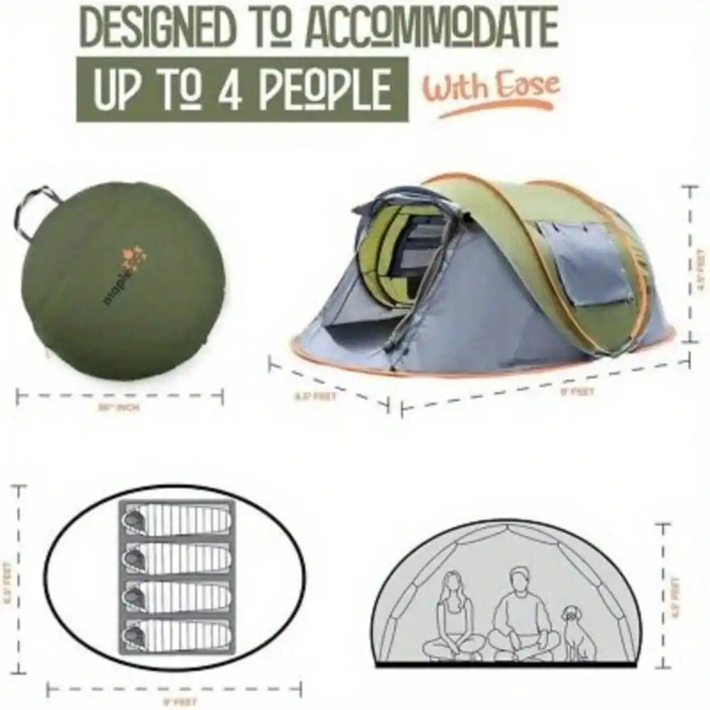 Building Pop Up Camping Tent Two Doors UPF50 Waterproof