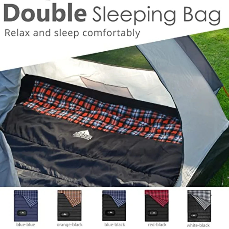 NONECN Cotton Flannel Double Sleeping Bag Waterproof For Two