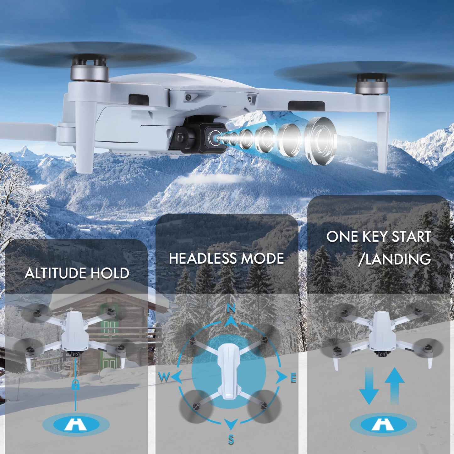G-Anica NBD Drone With 4K Camera GPS Quadcopter Auto Return