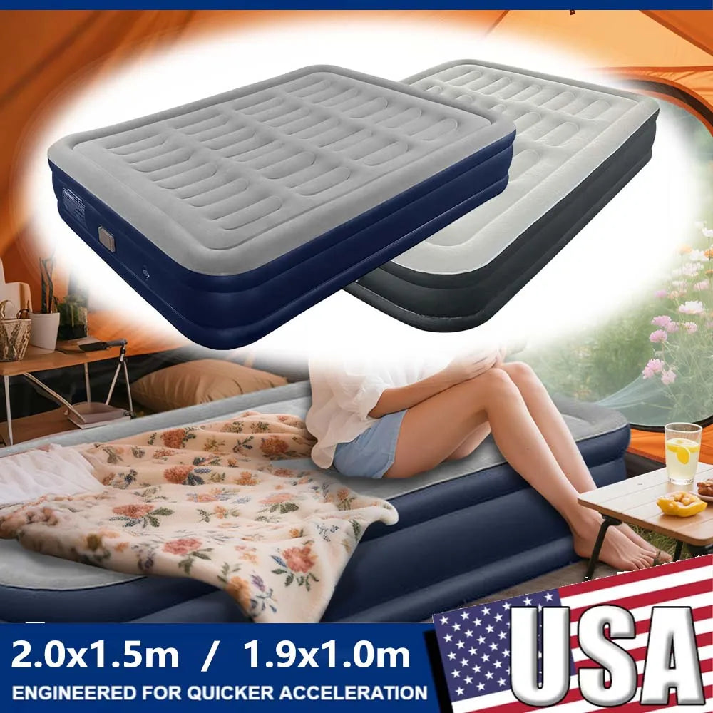 By Inflating PVC Automatic Inflatable Mattress With Built-In Pump