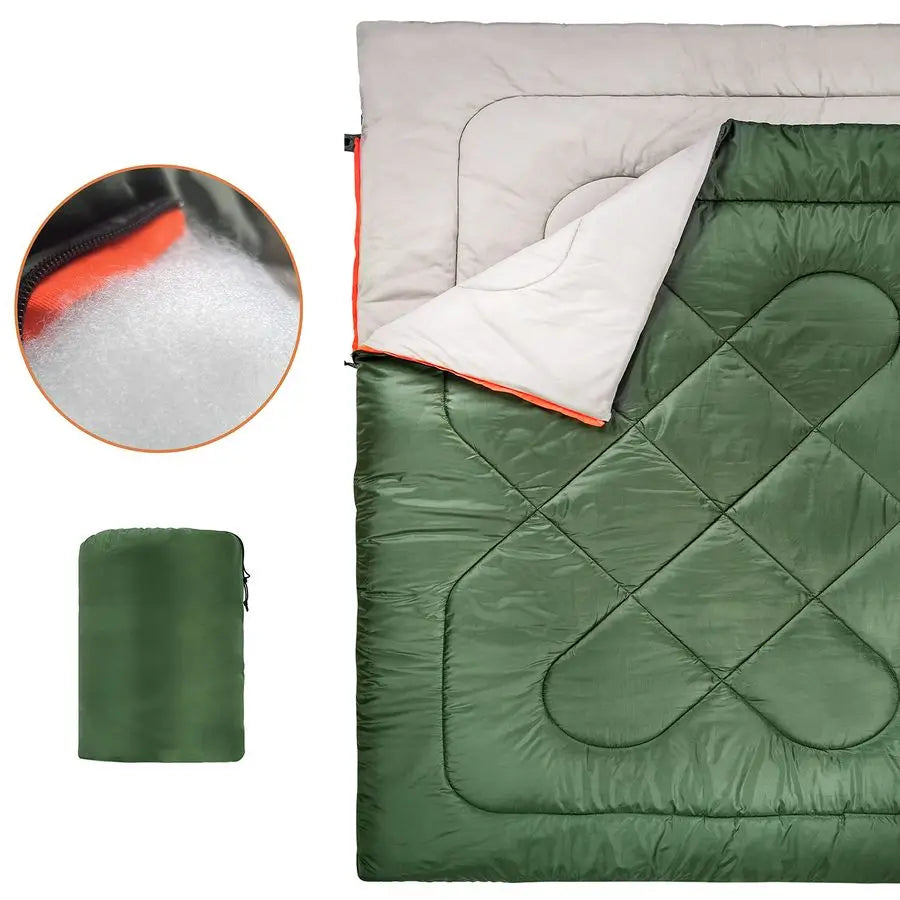 Two-Person Cold Weather Sleeping Bag for Outdoor Camping
