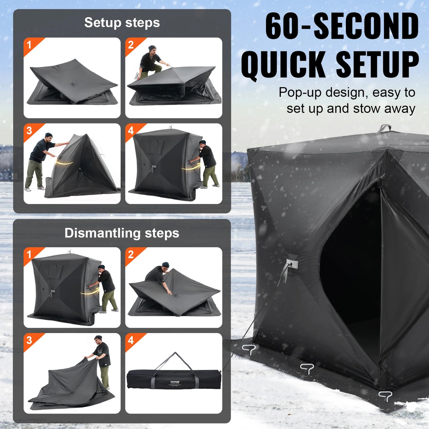 Portable Ice Shelter For Two Person Winter Fishing Tent