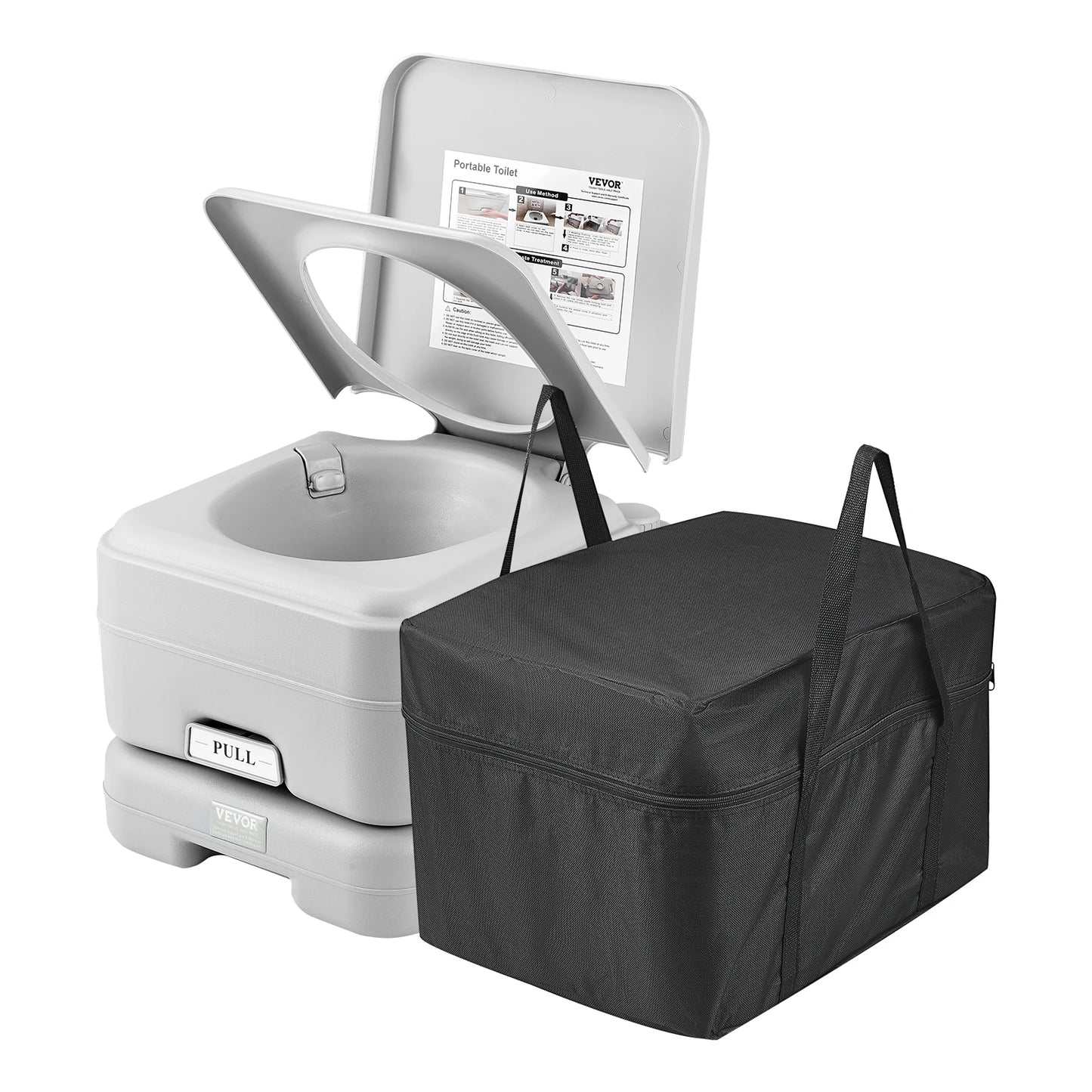 SucceBuy Portable Camping Toilet With Push Button Flush