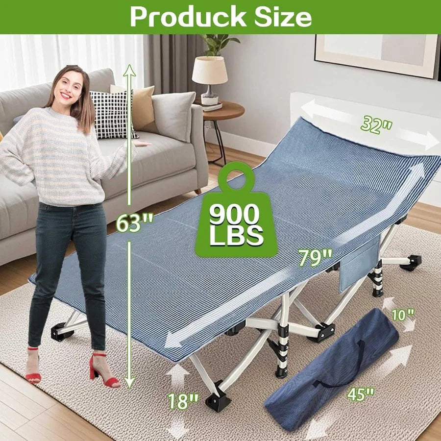 XMSJ Camping Cot With Mattress Portable Bed For Adults