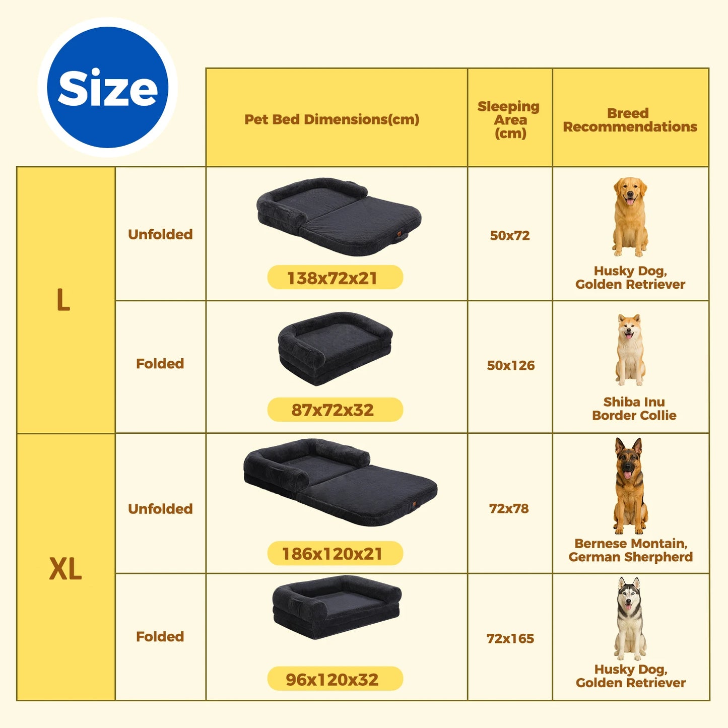 PAWZ Road Foldable Dog Bed With Washable Non Slip Bottom