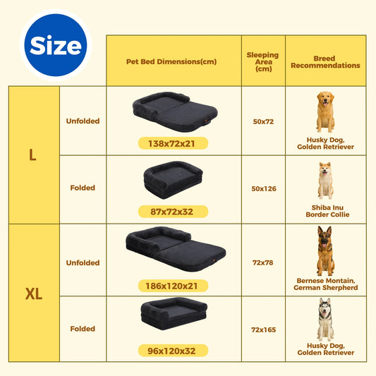 PAWZ Road Foldable Dog Bed With Washable Non Slip Bottom