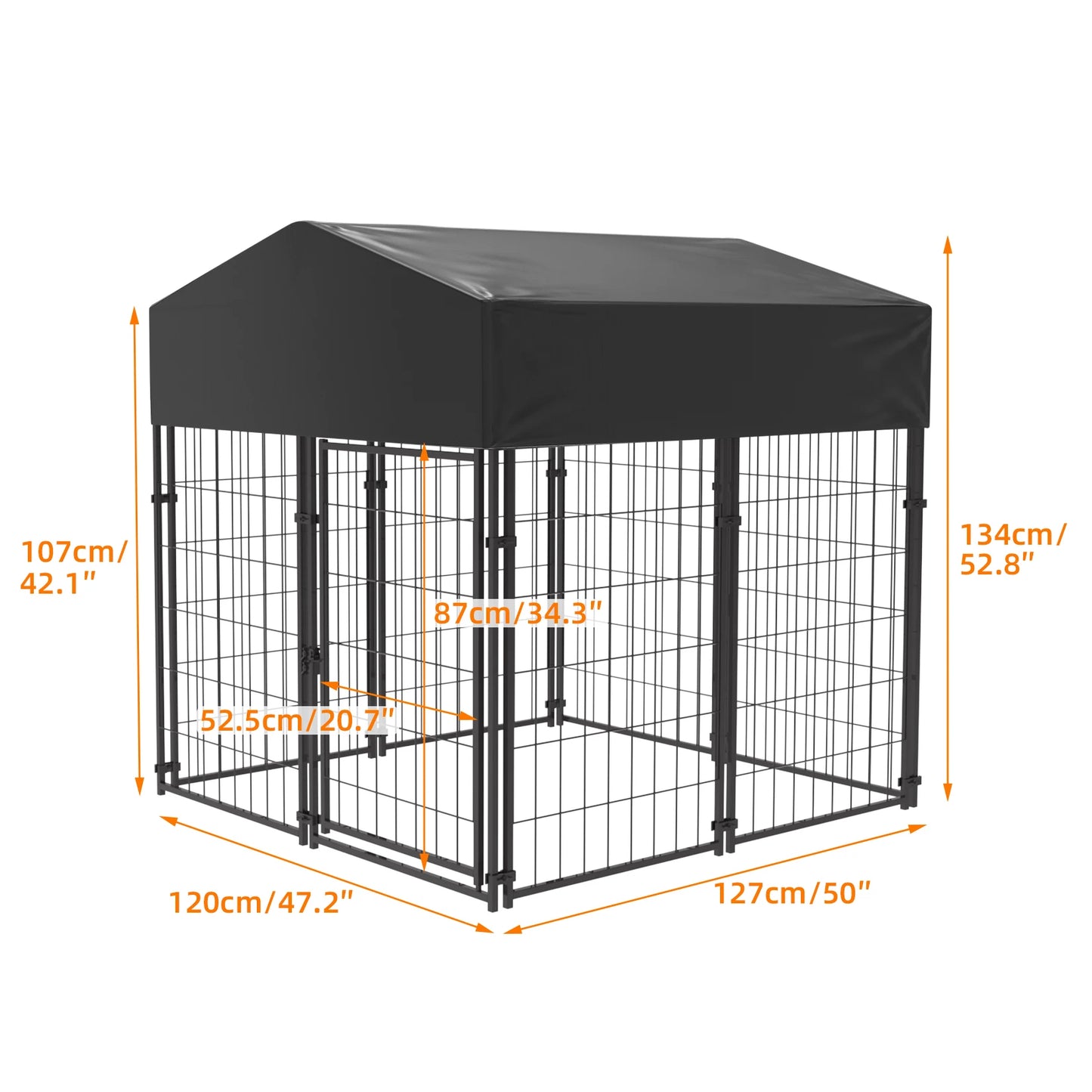 BINGOPAW Outdoor Dog Kennel With Welded Wire Canopy