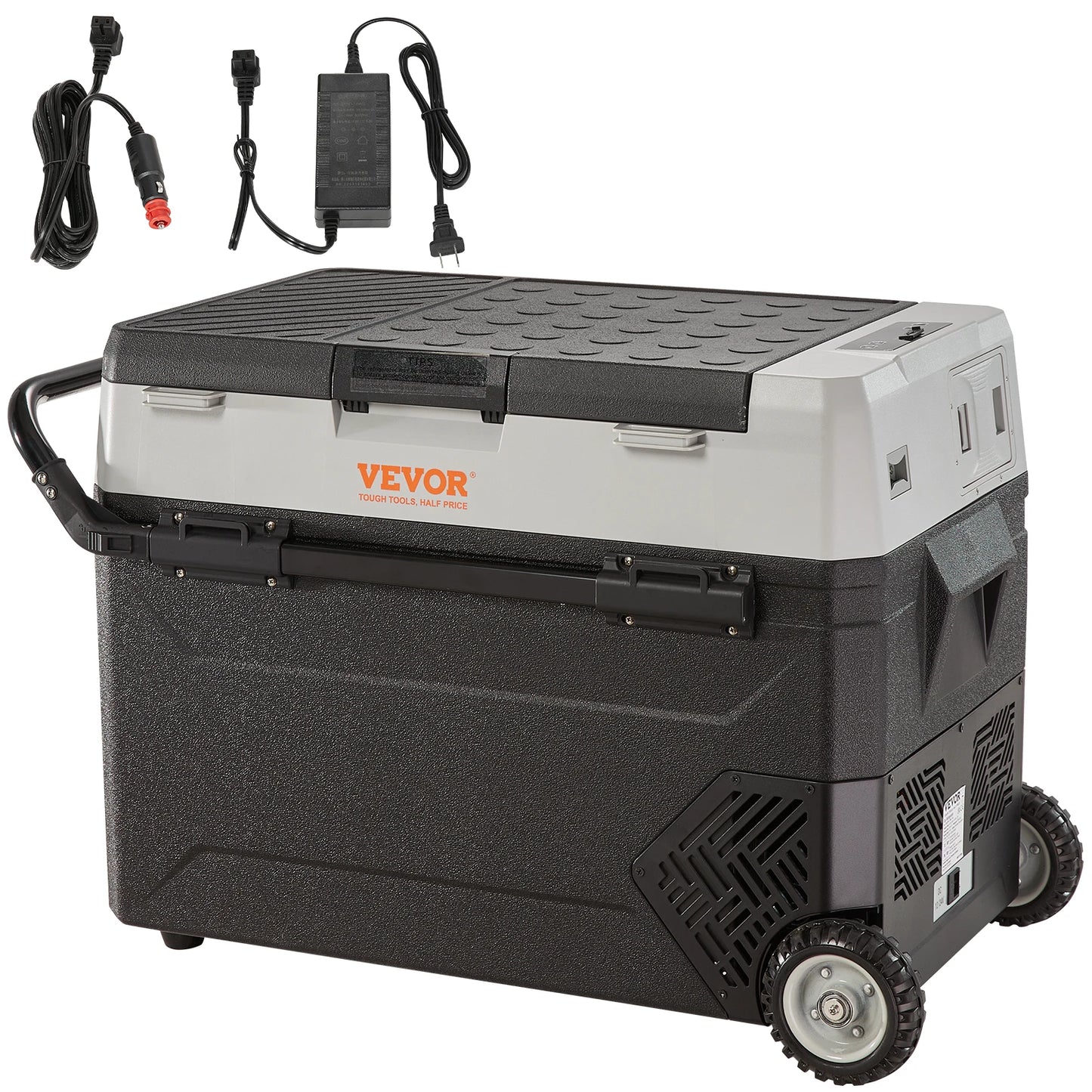 SucceBuy Portable Rechargeable Car Refrigerator With Wheel And Foldable Handle
