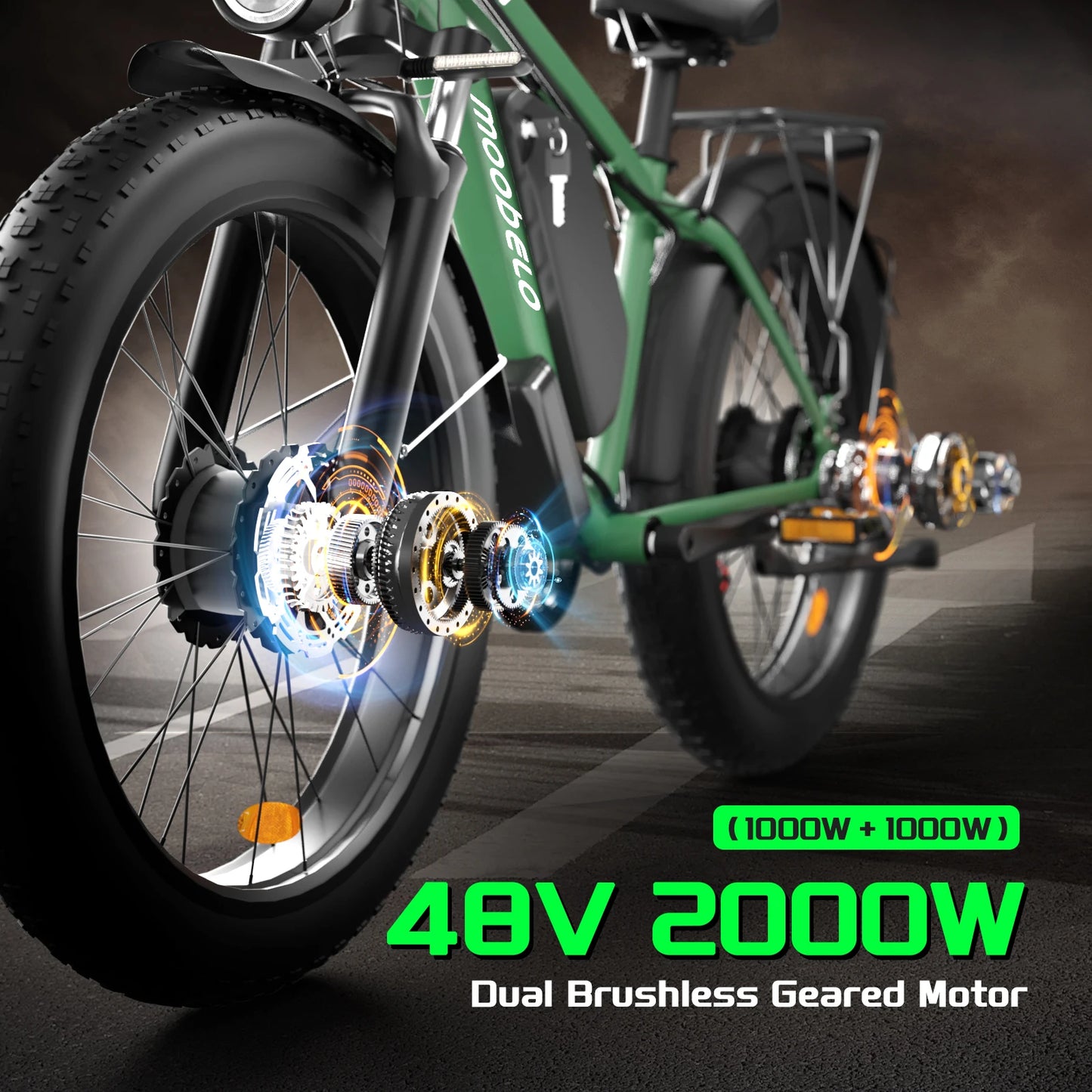 MOOBELO M1 48V 2000W Dual Motor Fat Tire Electric Bike