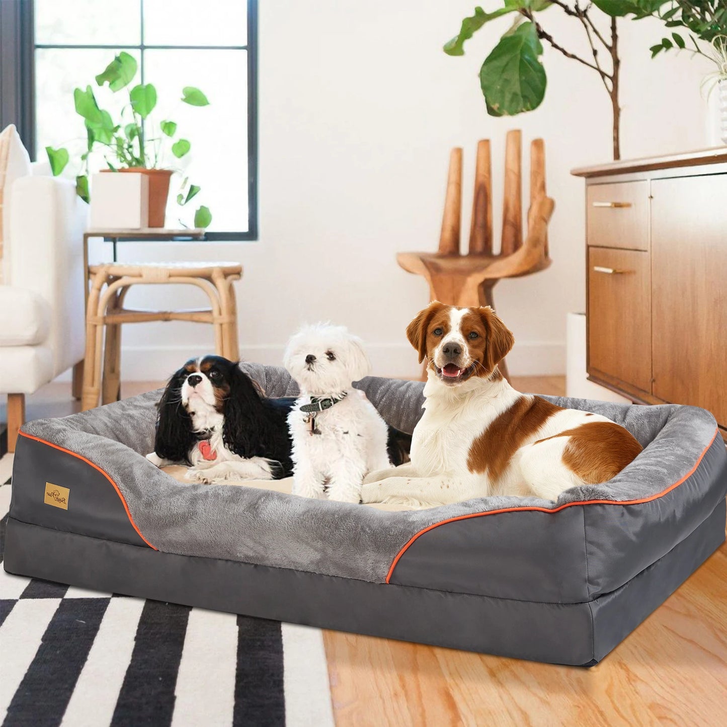BINGOPAWC Orthopedic Dog Bed With Removable Cover Cotton Padded